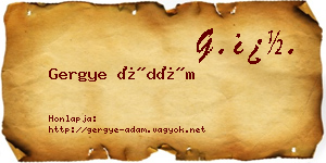 Gergye Ádám névjegykártya